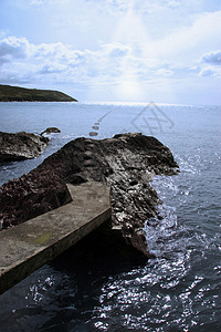 启导路径钓鱼港口运动波浪风景全景海滩海岸海岸线阳光图片