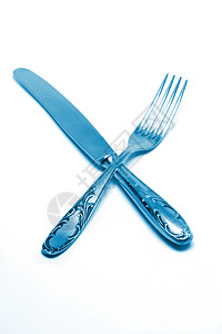 刀和叉子蓝色图片