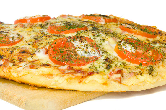 披萨在船上的比萨饼上美食茶点餐厅木板饥荒曲线速度蔬菜烘烤面团图片