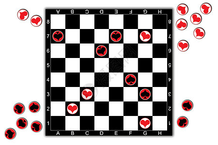 跳格器运动想像力棋盘白色黑色跳棋正方形插图红色图片