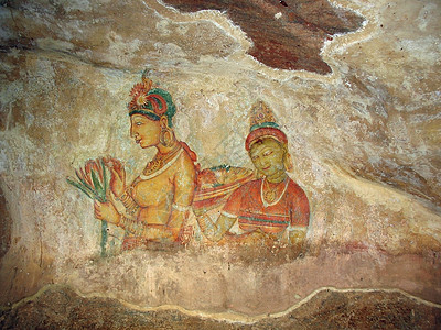 谢吉里亚公主岩石壁画公主们洞穴颜料绘画红色寺庙艺术图片