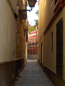 西班牙塞维利亚旅游街道胡同旅行鹅卵石背景图片