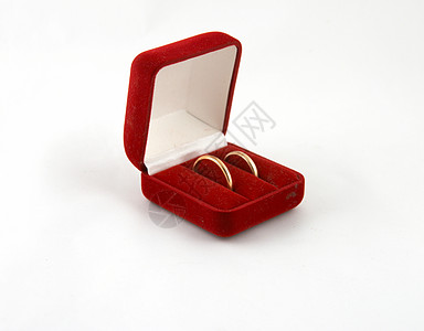 结婚戒指夫妻盒子宝石铃声红色白色新娘婚礼金子天鹅绒图片