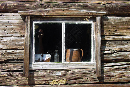 旧木窗房子小屋茶塔框架图片