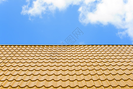 屋顶地面蓝色天空庇护所石板白色活力海浪水平金属图片