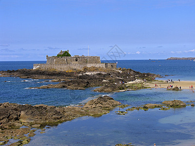 国家堡 StMalo国家建筑海滩海岸风景地貌堡垒图片