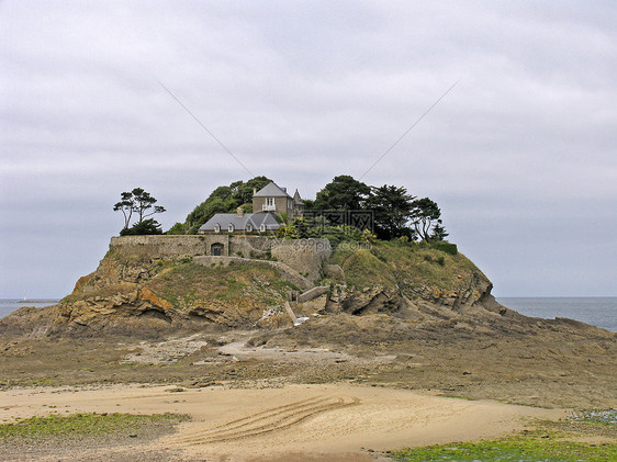 安斯德盖斯克林岛 布列塔尼岛海岸地貌石头城堡海滩风景小岛图片