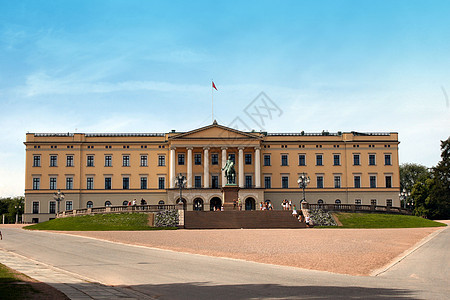 奥斯陆皇家城堡建筑首都建筑学街道太阳图片