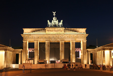 勃兰登堡历史胜利女神雕像旅游地标四胞胎马匹建筑首都图片