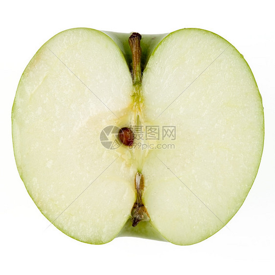 绿苹果宏观白色水果活力节食奶奶饮食小吃食物绿色图片