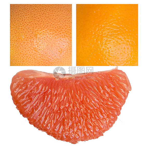葡萄油和橙色果味早餐柚子维生素热带果皮阳光果汁宏观饮食图片