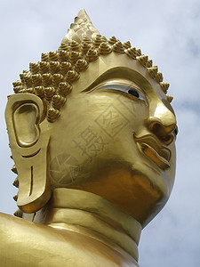 佛像微笑雕塑艺术佛教徒艺术品文化信仰宗教旅行雕像背景图片