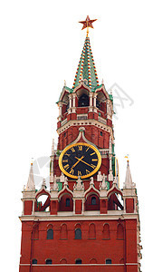 莫斯科Kremlin塔的白色隔离图片