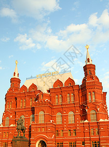 红广场俄罗斯历史博物馆Red Square首都历史星星博物馆旅行访问正方形城市建筑学天空图片