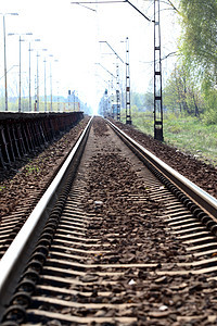 铁路铁路轨道运输航程火车领带过境旅行铁轨岩石图片
