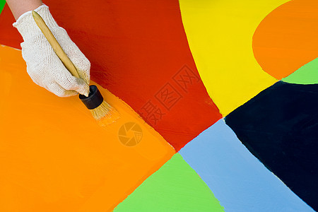 彩色涂料框架画家样本工作室工具想像力颜料装潢风格画笔图片