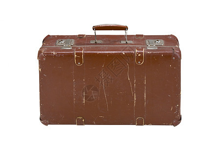 旧手提箱包装长方形棕色古董行李胸部皮革盒子树干闩锁图片