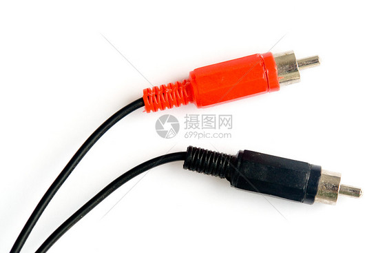 红色和白色rca电缆图片