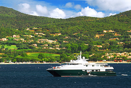 法国里维埃拉海岸豪华游艇速度海岸线旅行爬坡财富巡航发动机海岸船只奢华图片