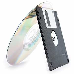 CD和软盘磁盘圆圈技术燃烧电脑视频阳光反射商业玻璃贮存图片