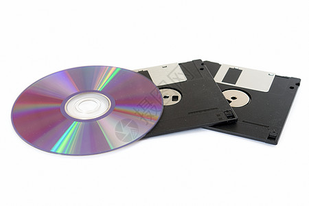 CD和软盘磁盘光学商业反射数据燃烧电脑光盘音乐玻璃视频图片