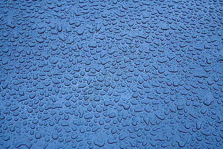 钢铁表面的水滴子 蓝色图片