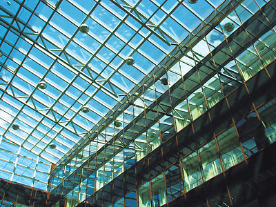透明屋顶天空天蓝色镜子窗户细胞建筑灯笼玻璃窗格图片