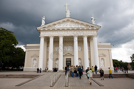 立陶宛维尔纽斯大教堂柱子数字建筑艺术城市历史纪念碑遗产旅游地标图片