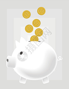 猪库远见现金猪肉胸部垃圾桶商业金融铸币硬币银行图片