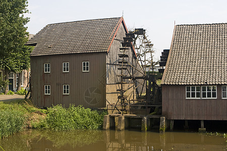 几世纪老水车减排农场活力建筑房子轮子车轮节能水车图片