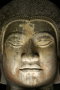 亚洲雕像面部封闭雕刻精神工匠文化艺术艺术品雕塑石头图片
