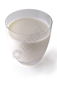 白色背景(W1)与剪切路径隔绝的牛奶杯图片