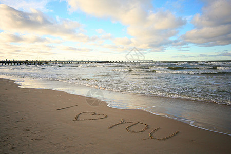 关于爱情的言词太阳海岸码头地平线天空海浪痕迹世界海滩图片