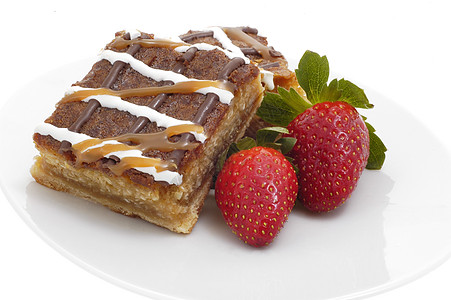 草莓背景甜点小吃饮食食品正方形营养焦糖蛋糕焙烤食物背景
