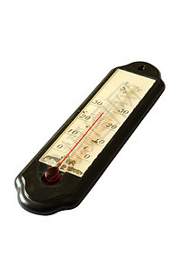 旧酒精温度计测量摄氏度气候塑料白色黄色蒸汽乐器红色温度图片