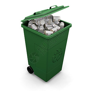 循环回收箱回收垃圾白色垃圾箱特技罐头图片
