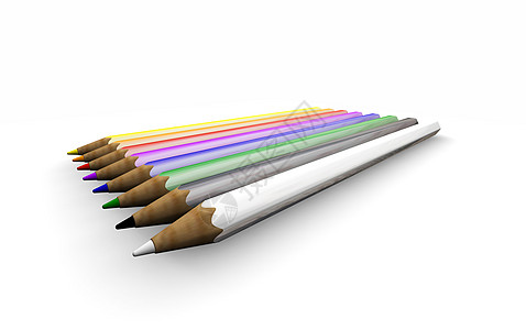 彩色铅笔补给品蜡笔艺术背景图片