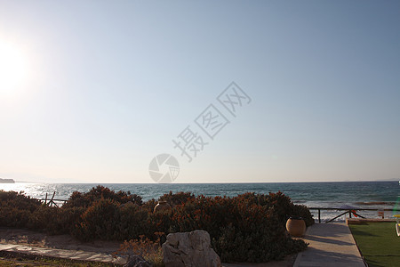 Crete  海边Terace闲暇太阳海滩国家热带岛屿旅行旅游天空风景图片