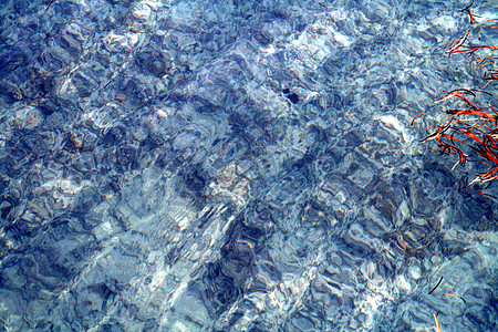 蓝色液体热带反射波浪背景图片