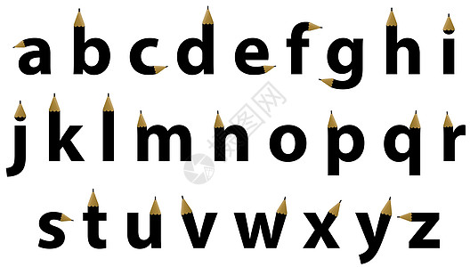 英文字母字母缩写成铅笔设计稀巴烂图片