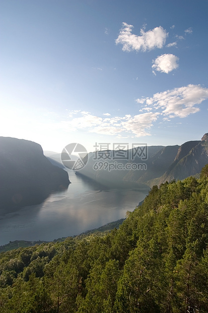 挪威 Sognefjord峡谷蓝色力量卡片渠道风景天空游客运河邮政图片