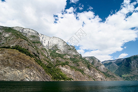 挪威 Fjord 风景天空力量天气峡湾卡片运河海洋蓝色全景旅行图片