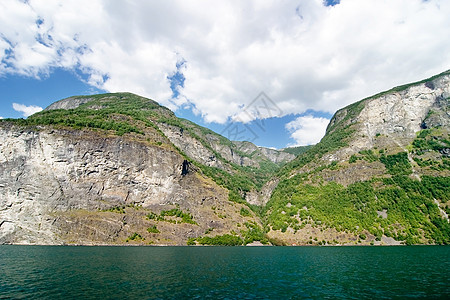 挪威 Fjord 风景卡片渠道邮政颂歌蓝色海洋国家天空旅行游客图片