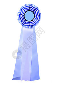 奖项或奖品的美丽蓝色和白色丝带图片
