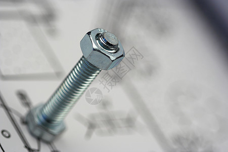 螺和螺栓机器草图连接器白色工具坚果金属机械宏观工业图片