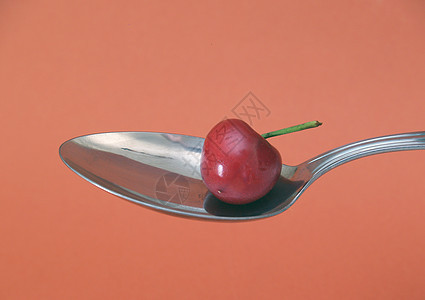 勺和樱桃背景图片