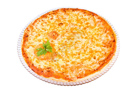 四芝士披萨蔬菜红色烹饪脆皮食物面团平底锅餐厅白色午餐图片
