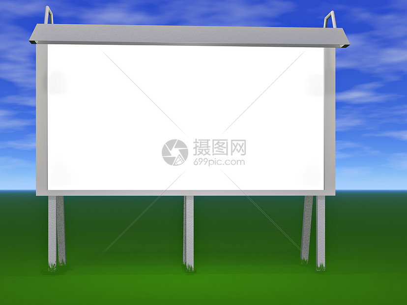 广告牌白色空白展示公告公司宣传商业天空标语框架图片