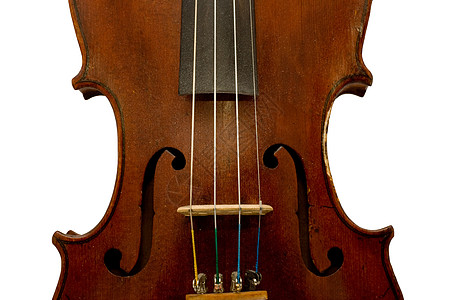 孤立背景的老小提琴前视图片