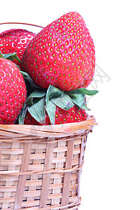 草莓篮子营养食物绿色白色红色水果种子小吃图片
